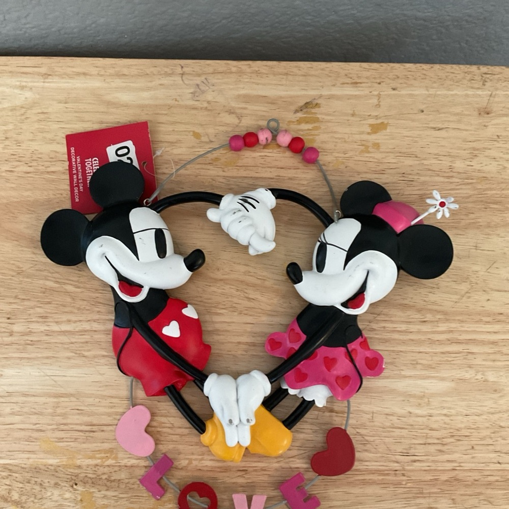Disney Mickey and Minnie Mouse Heart Decor - Red, Pink, Black